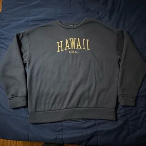 SHEIN Navy Blue Hawaii Crewneck Sweater